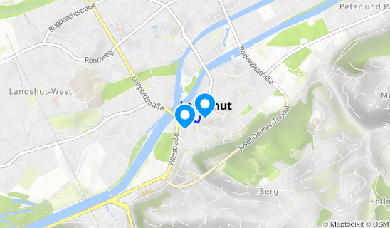 Kartenausschnitt Tourist-Information im Rathaus mit E-Bike-Verleih